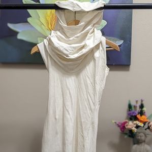 Cowl neck hooded tank top